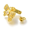 Rack Plating Brass Micro Pave Cubic Zirconia Fold Over Clasps KK-H485-35G-2