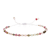 Natural Multicolor Tourmaline Beads Braided Bead Bracelets for Women AI9762-6-1