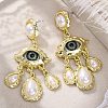 Alloy & Resin & Imitation Pearl Dangle Stud Earrings EJEW-M075-02G-4