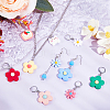 Flower Opaque Resin Pendant Stitch Markers HJEW-AB00287-4