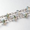 Trendy Handmade Faceted Rondelle Glass Beads Chains for Necklaces Bracelets Making X-AJEW-JB00123-01-1
