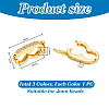 3Pcs 3 Colors Brass Micro Pave Clear Cubic Zirconia Twister Clasps KK-PH0014-47-2