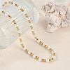 Ion Plating(IP) 304 Stainless Steel & Plastic Pearl Beaded Necklaces for Women NJEW-M078-10G-2