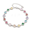 304 Stainless Steel Pave Colorful Cubic Zirconia Tennis Bracelets for Women BJEW-T023-02C-P-2