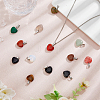 15Pcs 15 Styles Heart Gemstone Pendants G-FI0001-34-4