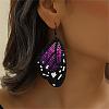 Bohemian Style Green Butterfly Wing Glass Bead Handmade Dangle Earrings GG1438-4