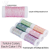 6 Rolls 6 Colors 6-Ply Metallic Polyester Embroidery Floss EMBR-CY0001-03-2