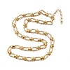 Ion Plating(IP) 304 Stainless Steel Oval Links Necklace for Women NJEW-B107-07G-01-4