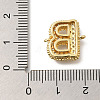 Brass Micro Pave Cubic Zirconia Letter Links X-KK-I717-04B-3