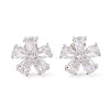 Rack Plating Brass Micro Pave Cubic Zirconia Stud Earrings EJEW-I304-07P-09-1