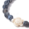 Dyed Natural Weathered Agate Round Beads Stretch Bracelets BJEW-JB11078-03-2