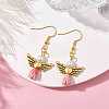 Angel Antique Golden Alloy & Resin Dangle Earrings EJEW-JE05686-09-2