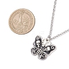 Alloy Enamel Halloween Skull Butterfly Pendant 304 Stainless Steel Cable Chain Necklaces NJEW-JN05446-3