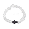 Natural Quartz Crystal Chips Stretch Bracelets for Women Men BJEW-JB11341-10-2