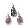 Natural Amethyst Pendants G-F763-03RG-06-1