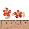 Brass Micro Pave Red Cubic Zirconia Pendants CU-CBA8C34-03G-3