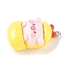 Cute Pig Theme Opaque Resin Pendants RESI-V005-007F-2
