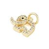 Rack Plating Brass Cubic Zirconia Charms KK-Z060-12G-2