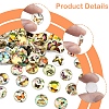 60Pcs Half Round with Butterfly Glass Cabochons GGLA-FS0001-16B-2
