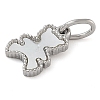 304 Stainless Steel Pave Natural White Shell Bear Charms with Jump Ring STAS-B075-01P-02-2