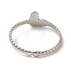 Rhinestone Heart Open Cuff Ring RJEW-K237-02P-3