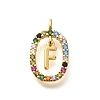Brass Micro Pave Cubic Zirconia Pendants ZIRC-P123-01G-F02-1