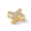 Brass Micro Pave Clear Cubic Zirconia Initial Multi-strand Links KK-S520-01G-22-2