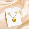 304 Stainless Steel Pendant Necklaces & Stud Earrings Sets WG82A44-18-1