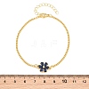 Brass Pave Cubic Zirconia Flower Link Bracelets for Women KK-CBA68DA-07A-G-5