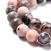 Natural Pink Zebra Jasper Round Bead Strands G-E334-8mm-11-4