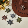 6Pcs 3 Colors Star of David with Word Sheriff Alloy Lapel Pins for Backpack Clothes JEWB-HY0001-52-4