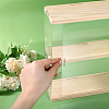 2-Tier Transparent Acrylic Wall-Mounted Action Figures Display Cases with Sliding Lid ODIS-WH0020-95-5