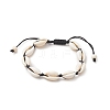 Natural Shell & Synthetic Turquoise Braided Bead Bracelet for Women BJEW-JB09245-3