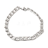 201 Stainless Steel Cuban Link Chains Bracelets for Women Men STAS-T077-19A-02P-4