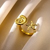304 Stainless Steel Open Cuff Ring for Women RJEW-Z088-02G-03-1