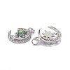 Brass Micro Pave Clear Cubic Zirconia Glass Pendants ZIRC-C024-06P-02-3