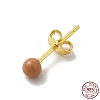Enamel Round Ball Stud Earrings EJEW-C020-01G-05-3