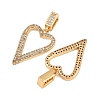 Brass Micro Pave Clear Cubic Zirconia Pendants KK-G552-02G-02-2