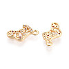 Brass Micro Pave Cubic Zirconia Charms KK-N263-142C-G-2