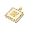 Brass Micro Pave Clear Cubic Zirconia Pendants KK-A221-26G-02-2