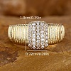 Brass Micro Pave Clear Cubic Zirconia Finger Rings FS-WGEE21A-02-4