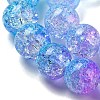 Spray Painted Crackle Glass Beads Strands DGLA-C002-8mm-05-2