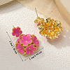 Zinc Alloy Enamel Stud Dangle Earrings for Women TW5605-3-2