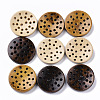 2-Hole Waxed Wooden Buttons X-BUTT-T007-018A-02-1