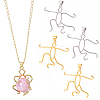4Pcs 2 Colors Brass Pendants Cabochon Settings FIND-SC0017-24A-1