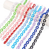 10Pcs 10 Colors Acrylic Oval Link Chain HJEW-TAC0177-2