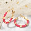 PVD Vacuum Plating 201 Stainless Steel Enamel Hoop Earrings for Women EJEW-B016-33G-2