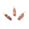 Natural Leopard Skin Jasper Pendants PALLOY-JF01453-04-1