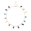 Synthetic & Natural Mixed Gemstone Chips Pendant Necklace NJEW-JN03855-4