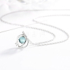 Planet 925 Sterling Silver Clear Cubic Zirconia Pendant Necklaces for Women NJEW-BB72229-A-1
